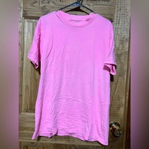 US Vintage Short Sleeve Pink Thick Layered Shirt Mens Size Large L 100% Cotton